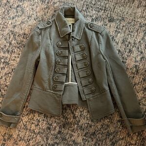 Banana Republic Military Style Structured Cotton Buttoned Jacket